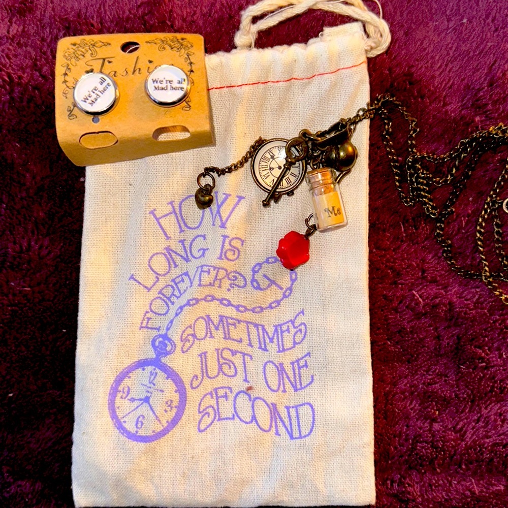 AIW necklace, earrings and bag